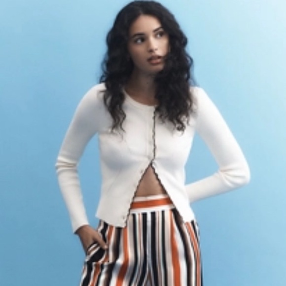 Maeve Sweaters - MAEVE SCALLOPED CARDIGAN SWEATER